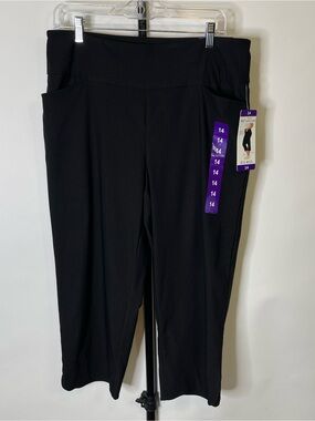 NEW SC&Co Black 360 Tummy Control Pants Capris Size 14 Women’s